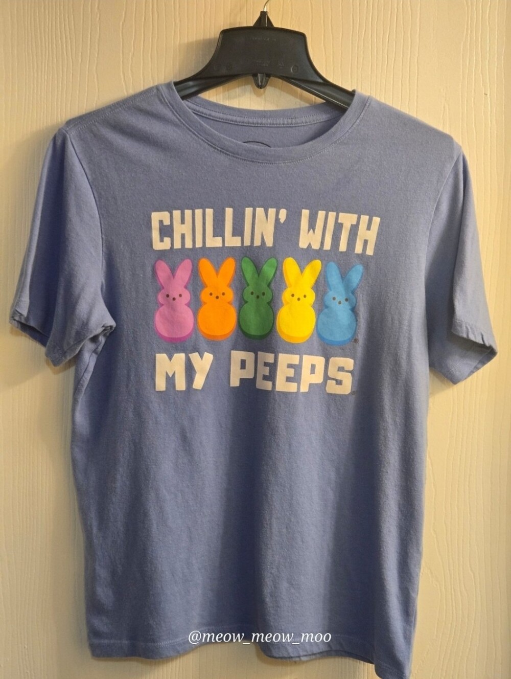 1 Peeps Graphic T-Shirt Youth XL 14/16 Chillin With My Peeps Periwinkle Blue
